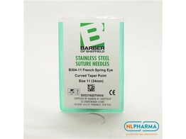Hechtnaald 3/8 gebogen rond 11 34mm  rvs 12 stuks B304-11