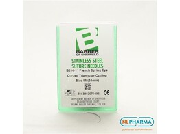 Hechtnaald 3/8 gebogen snijdend 11 34mm  rvs 12stuks B204-11
