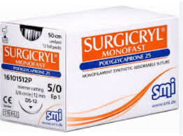 Surgicryl Monofast usp5/0 50cm DS12ep ongekleurd 16101512P